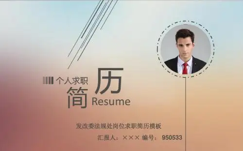 发改委法规处岗位求职简历模板【高端简约】