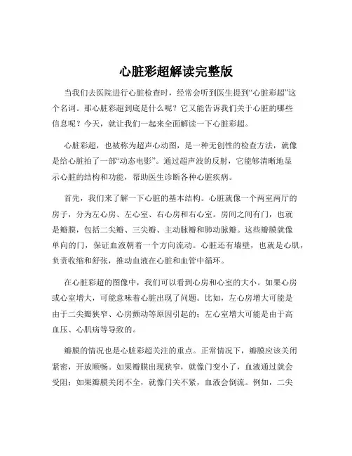 心脏彩超解读完整版