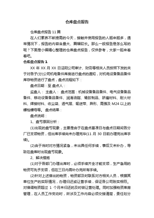 仓库盘点报告