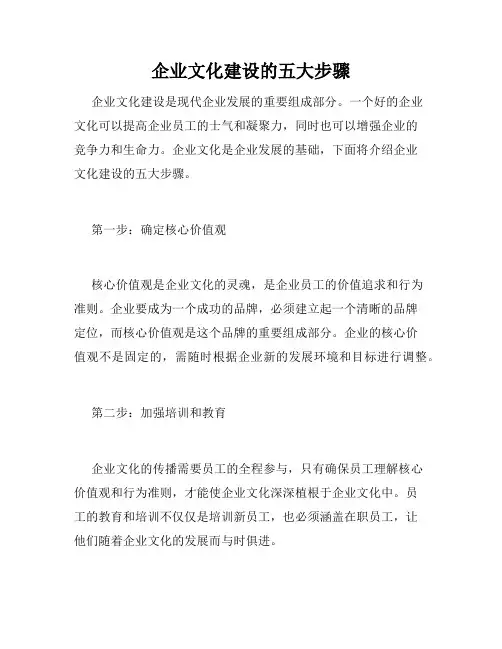 企业文化建设的五大步骤