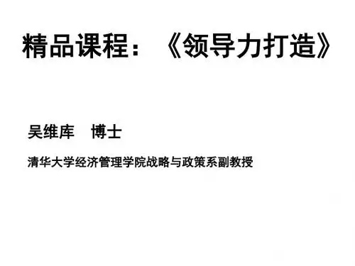 吴维库领导力打造精品文档