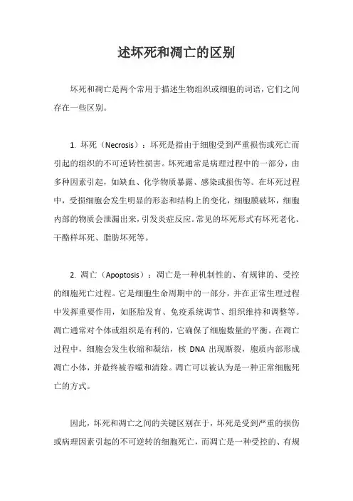 述坏死和凋亡的区别