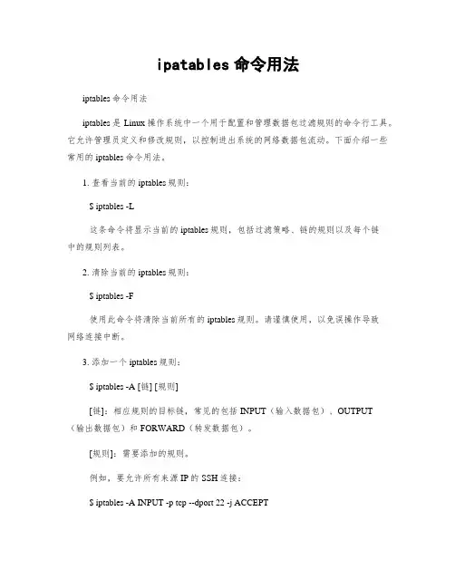 ipatables命令用法