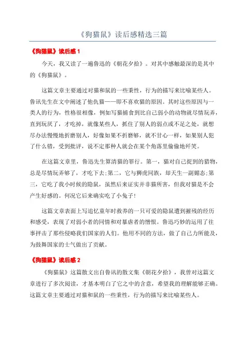 《狗猫鼠》读后感精选三篇