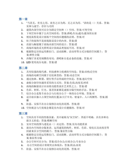 智慧树答案公共空间设计(山东联盟)知到课后答案章节测试2022年