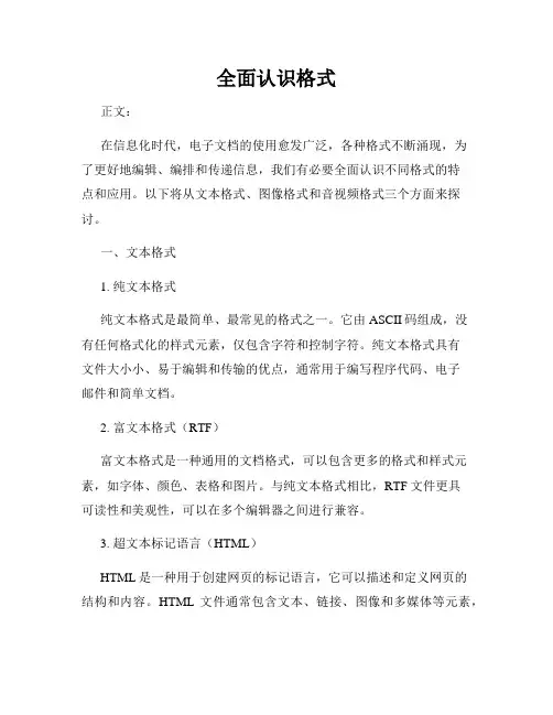 全面认识格式