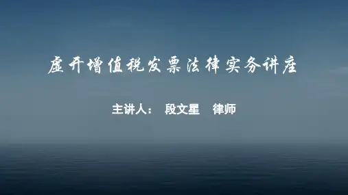 虚开增值税发票法律实务讲座