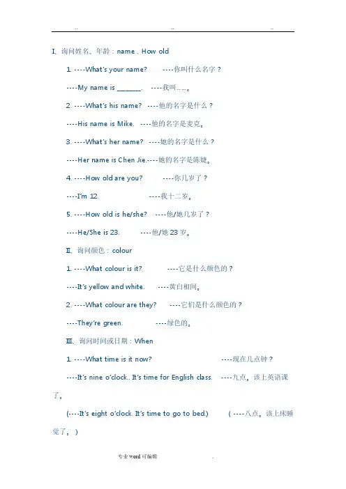 英语问句大全