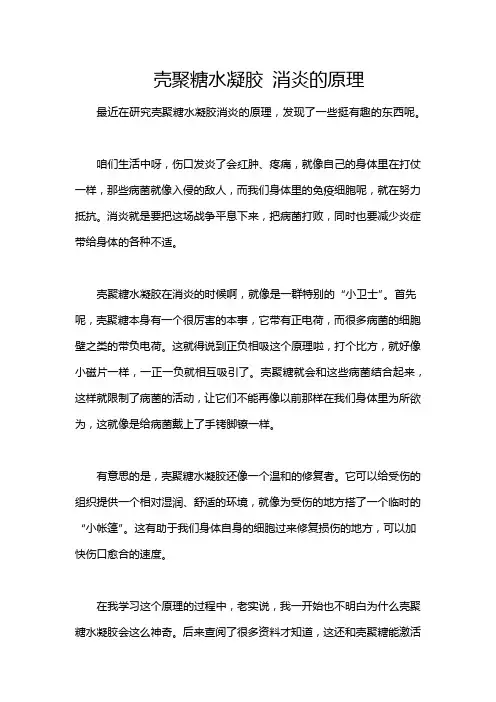 壳聚糖水凝胶 消炎的原理