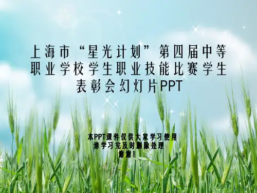 上海市“星光计划”第四届中等职业学校学生职业技能比赛学生表彰会幻灯片PPT