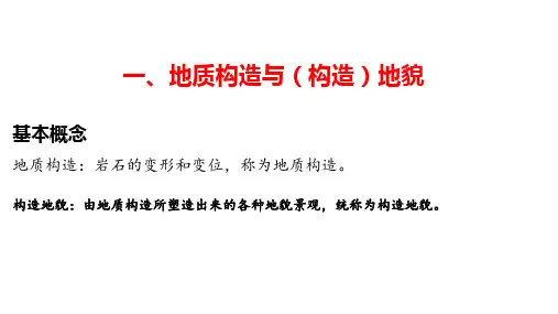 2025届高三一轮复习+课件+第五章+第2讲+构造地貌的形成-1地质构造