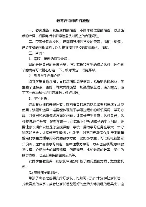 教育咨询师面咨流程