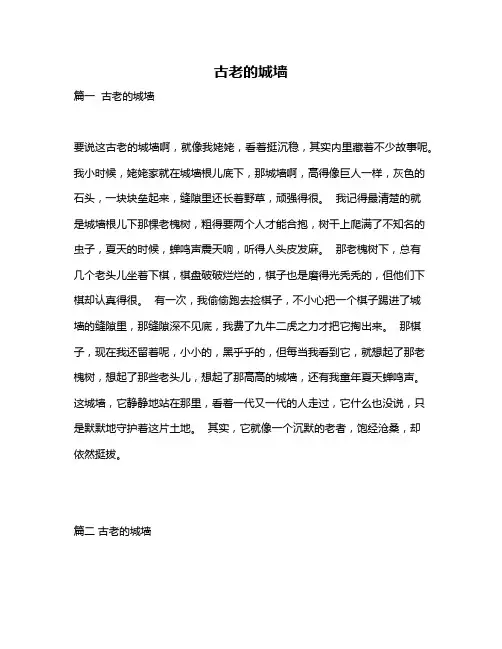 作文《古老的城墙》