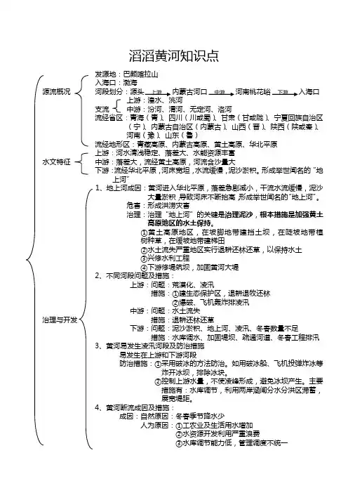 滔滔黄河知识点