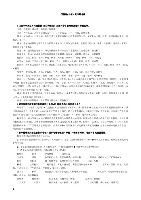 园林树木思考18题