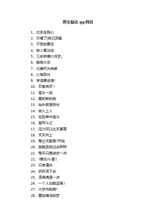 男生励志qq网名