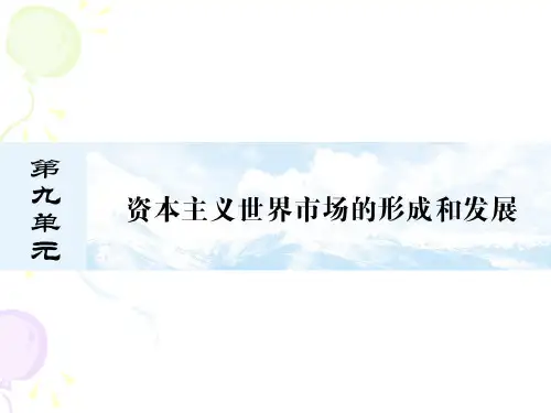 开辟新航路及殖民扩张和世界市场的形成