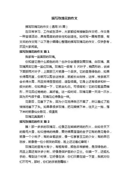 描写玫瑰花的作文