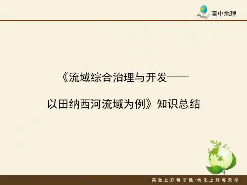 湘教版高中地理必修3 2.3《流域综合治理与开发——以田纳西河流域为例》知识总结