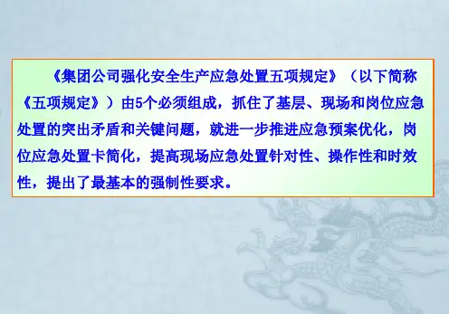 安全生产应急处置五项规定(2015-12-07宣贯)