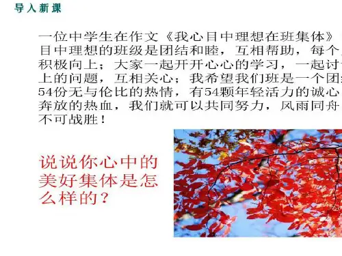8.1憧憬美好集体   优秀课件(24张ppt)