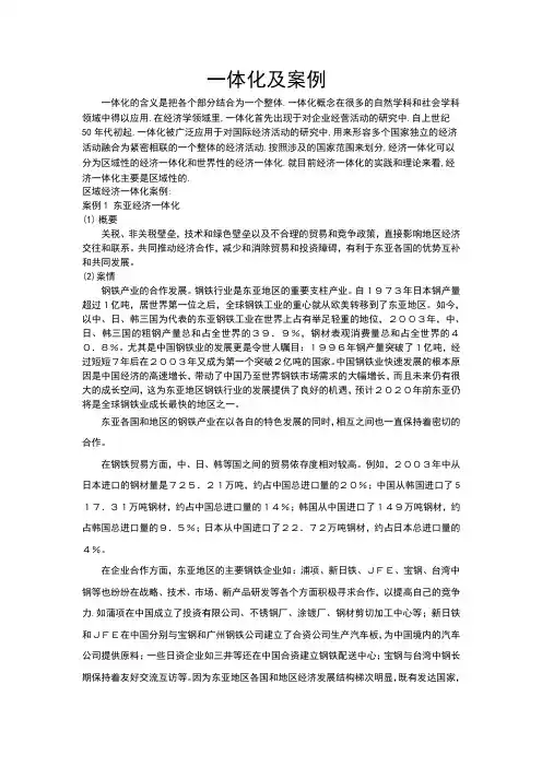 区域经济一体化案例