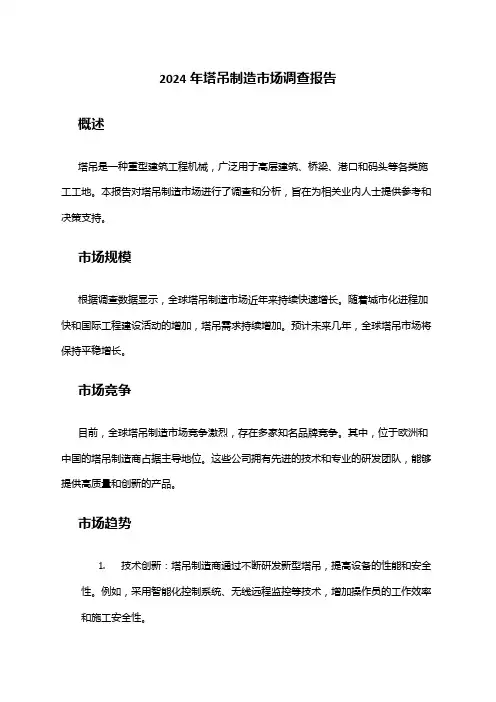 2024年塔吊制造市场调查报告