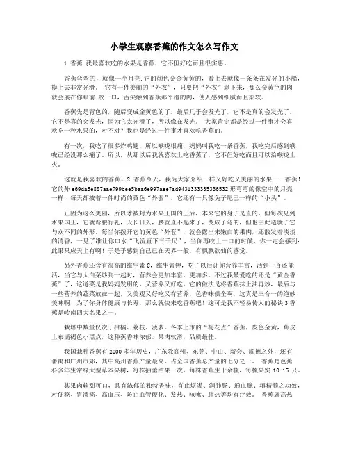 小学生观察香蕉的作文怎么写作文