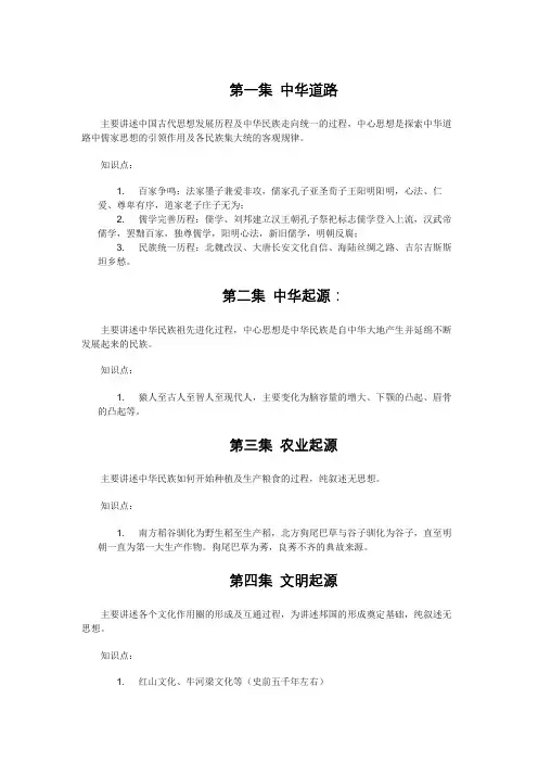 中国通史1一40集笔记