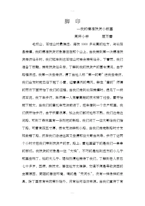 我的精准扶贫小故事