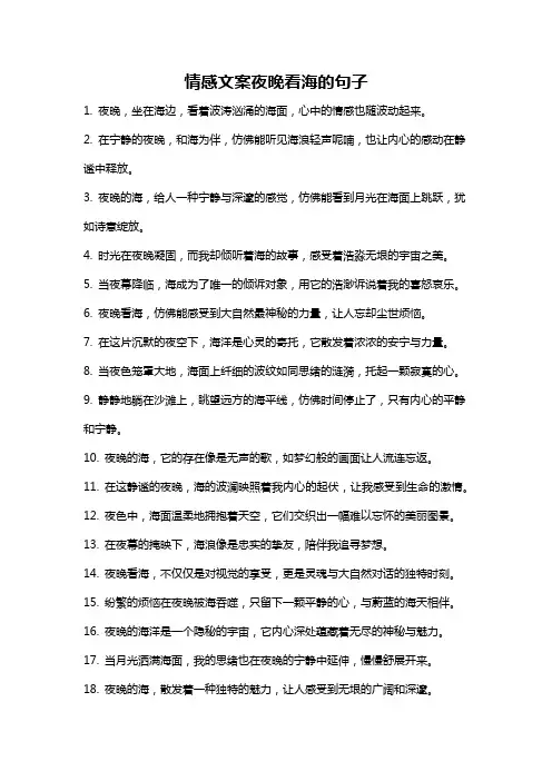 情感文案夜晚看海的句子