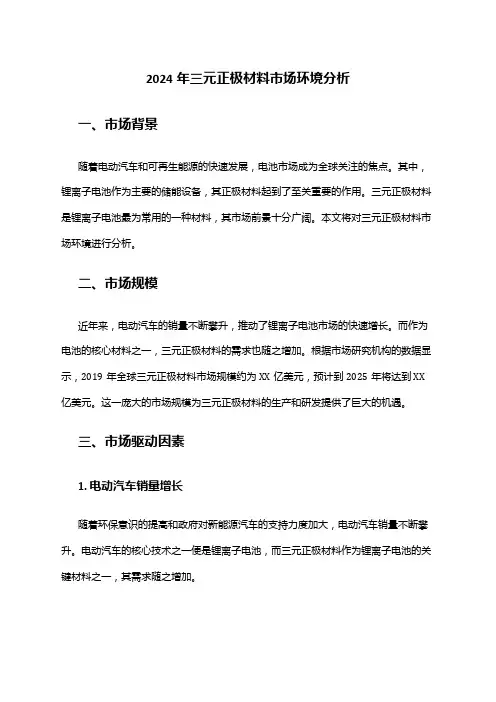 2024年三元正极材料市场环境分析