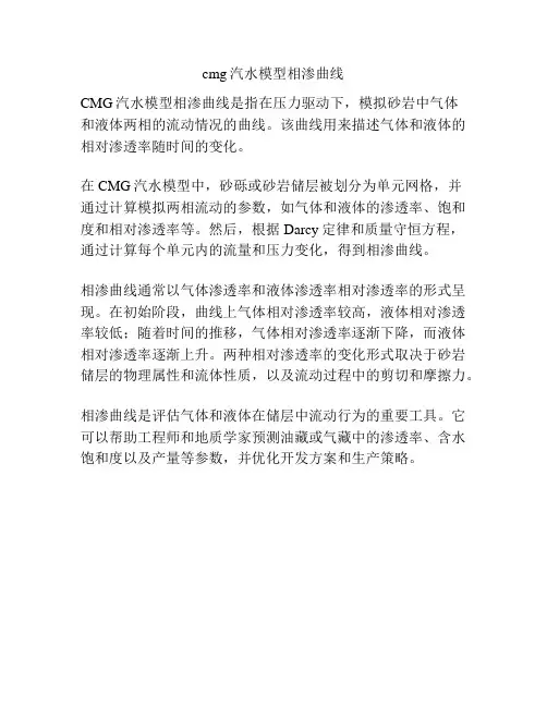 cmg汽水模型相渗曲线