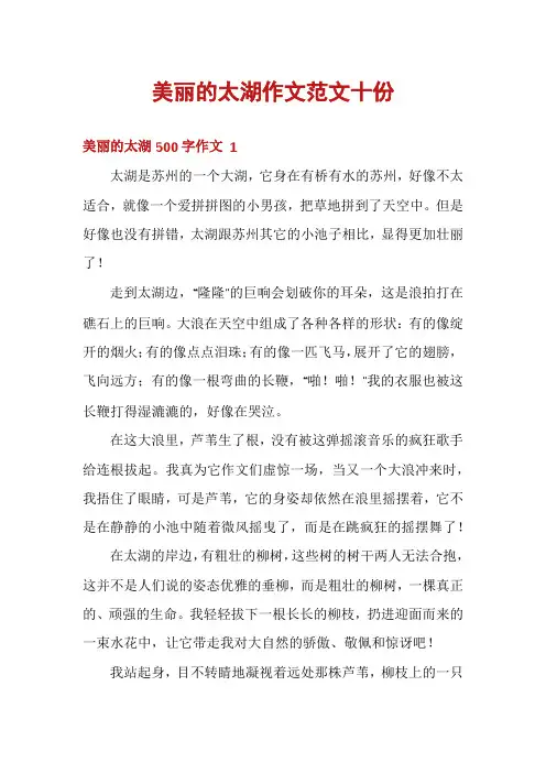 美丽的太湖作文范文十份