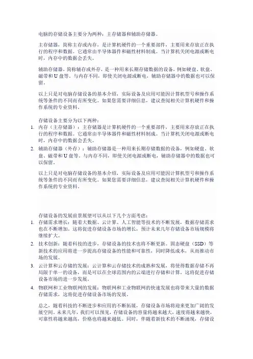 电脑存储设备