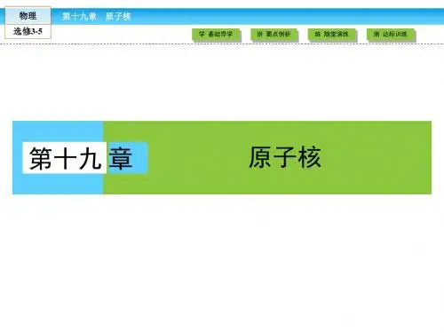 《金版新学案》2018-2019学年人教版物理选修3-5(课件)第19章 原子核1