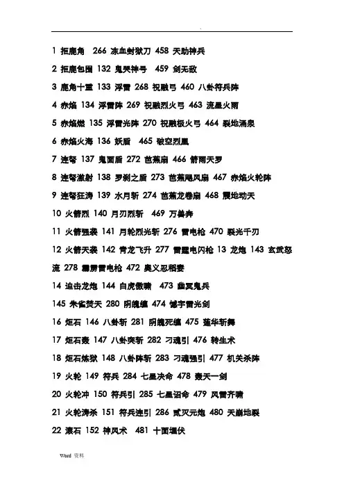 三国群英传7所有武将技以及情义技