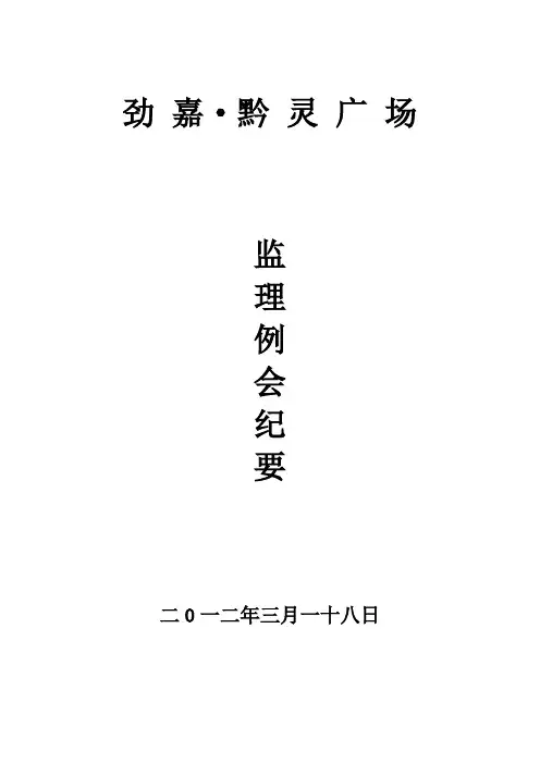 监理例会会议纪要+表格
