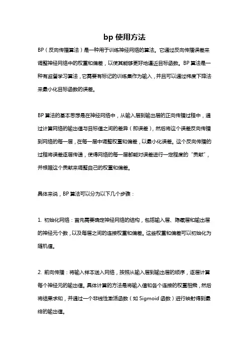 bp使用方法