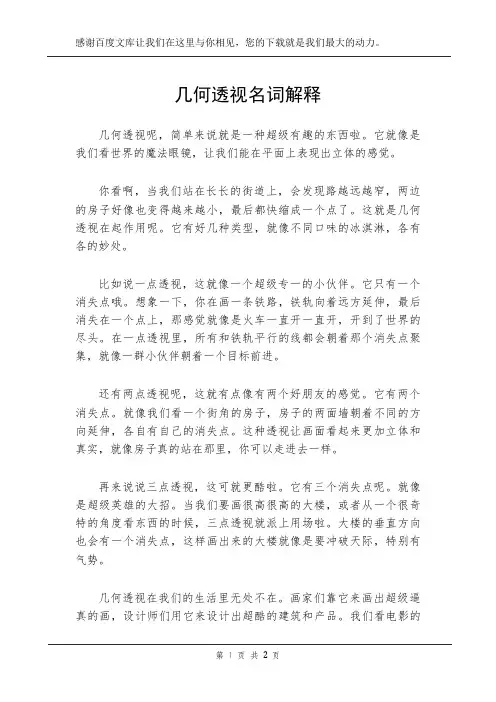 几何透视名词解释