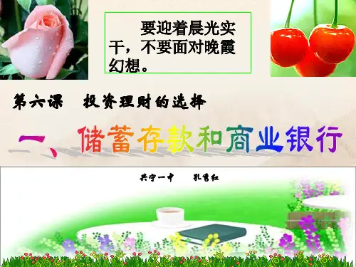 人教版高中政治储蓄存款和商业银行(共24张PPT)教育课件