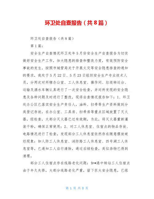 环卫处自查报告(共8篇)