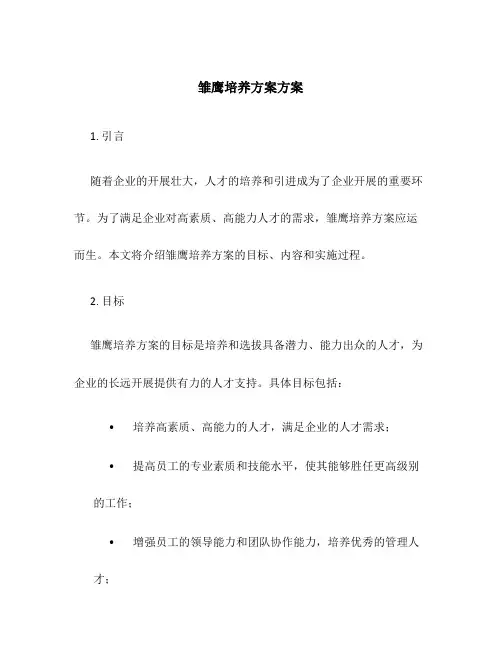 雏鹰培养计划方案