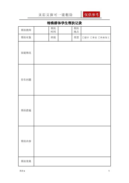 特殊群体学生帮扶记录表(优质内容)