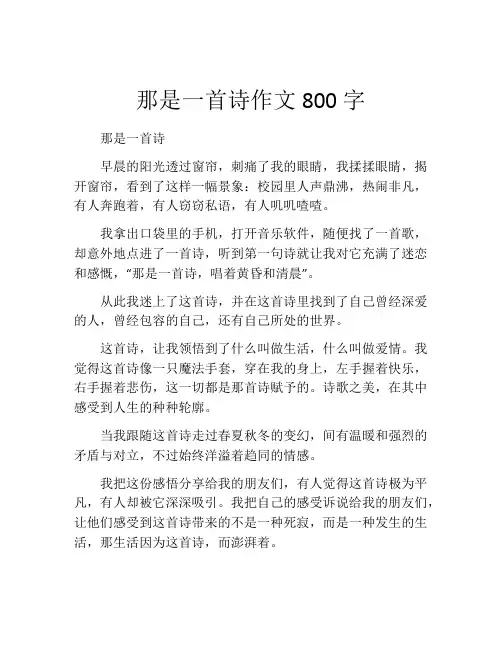那是一首诗作文800字 (2)