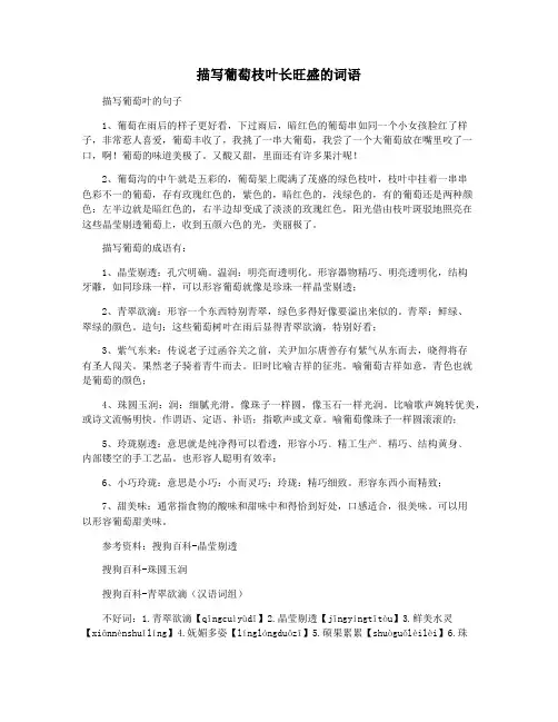 描写葡萄枝叶长旺盛的词语