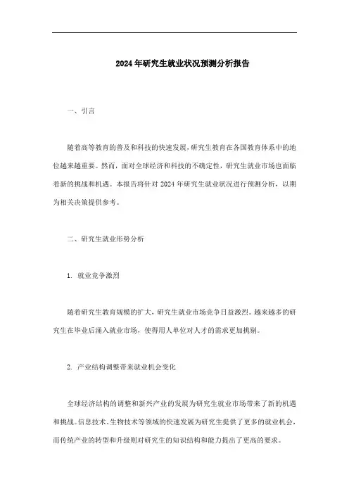 2024年研究生就业状况