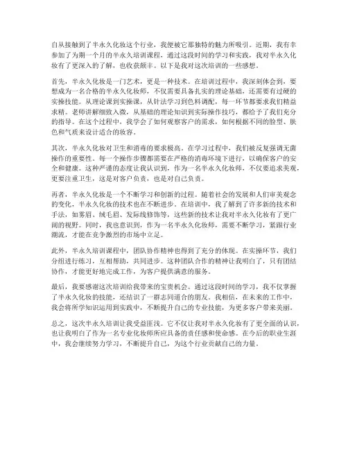 学习半永久培训感想