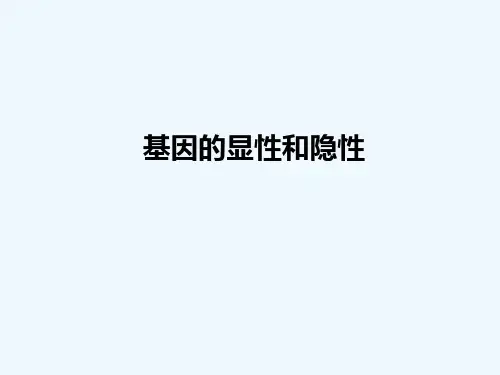 人教版基因的显性和隐性