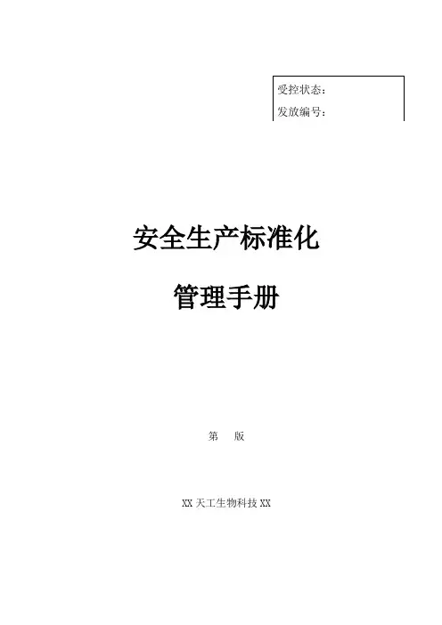 安全生产标准化管理手册(初稿)